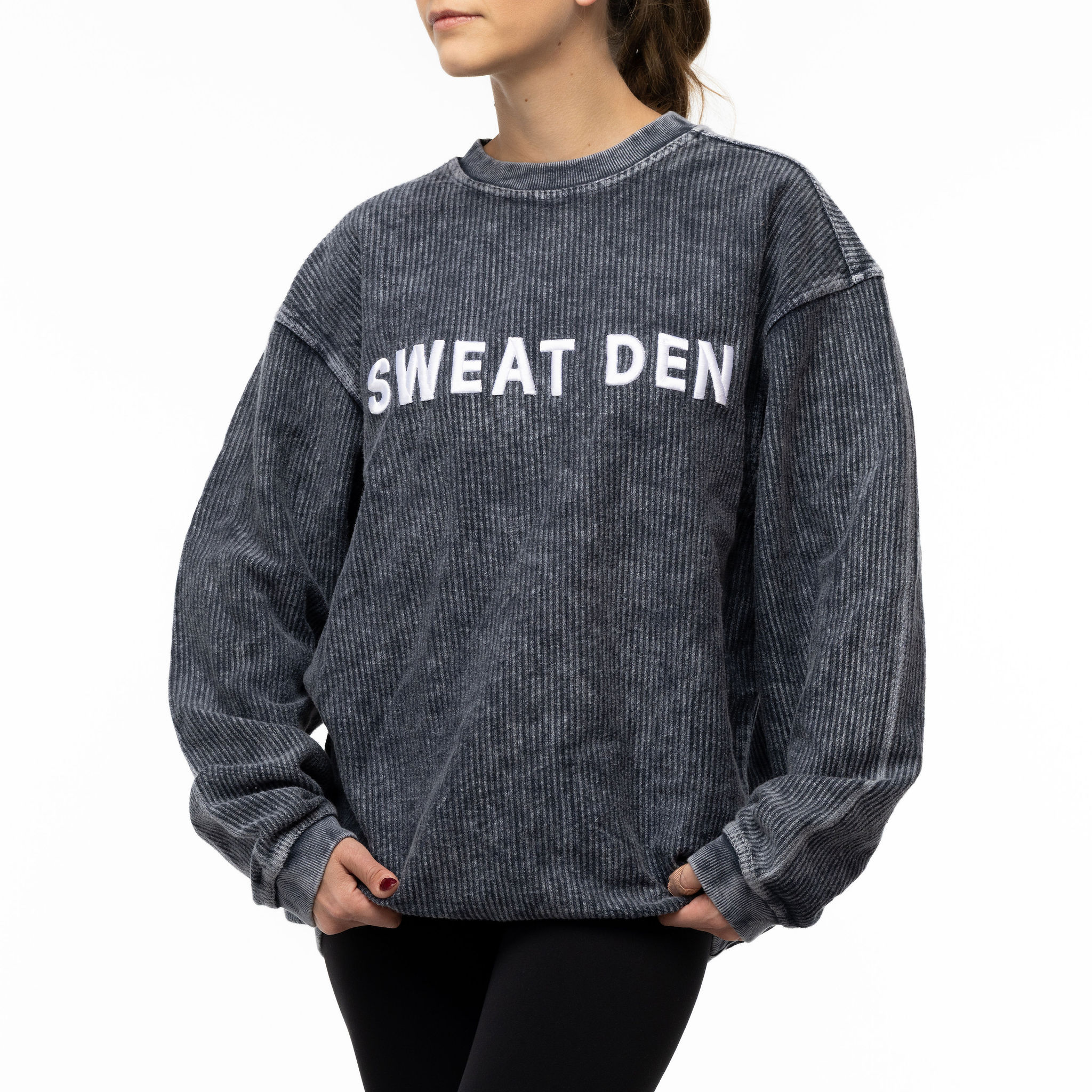 Sweat Den Oversized Corded Crew Sweatshirt | Sweat Den